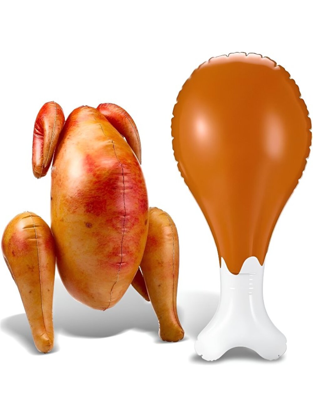 2 Pcs Thanksgiving Inflatable Turkey Fake Rotisserie Chicken Decor